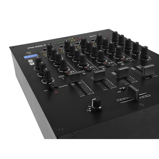 OMNITRONIC PM-422P Mixer DJ a 4 canali con Bluetooth e lettore USB