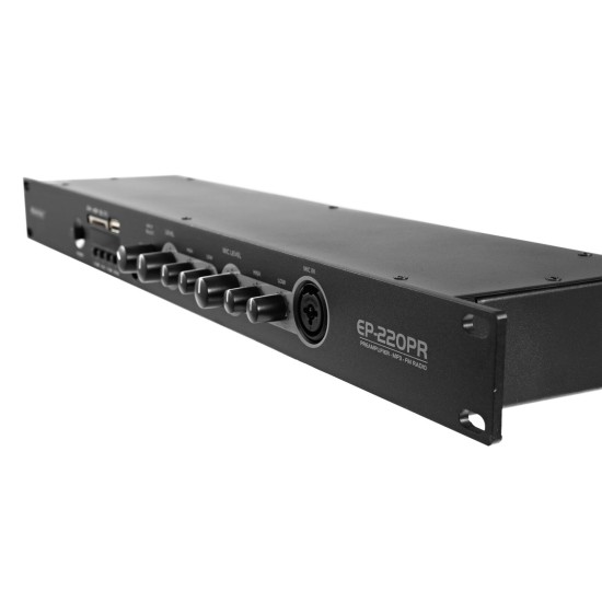 Preamplificatore OMNITRONIC EP-220PR con lettore MP3, Bluetooth e radio FM da 19