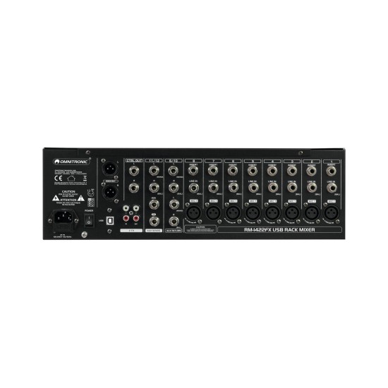 OMNITRONIC RM-1422FX Mixer Rack USB con Effetti DSP e Lettore MP3