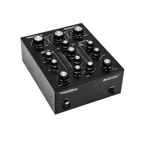 Omnitronic TRM-202MK3 Mixer Rotativo a 2 Canali con Isolatore Frequenze per DJ Professionali