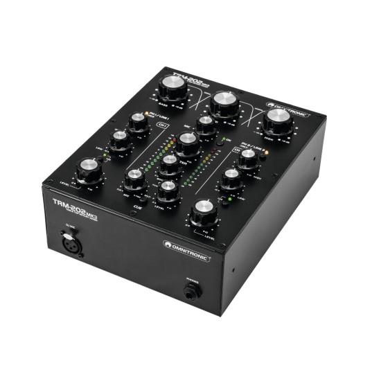 Omnitronic TRM-202MK3 Mixer Rotativo a 2 Canali con Isolatore Frequenze per DJ Professionali