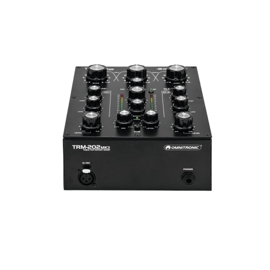 Omnitronic TRM-202MK3 Mixer Rotativo a 2 Canali con Isolatore Frequenze per DJ Professionali