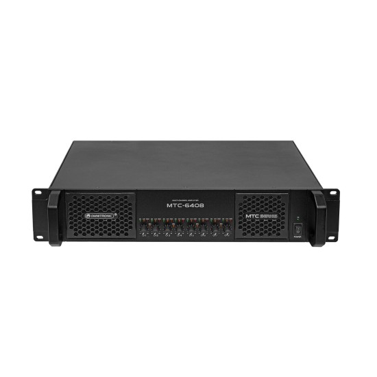 Amplificatore OMNITRONIC MTC-6408 8 Canali 800W RMS per Installazioni, DJ e Club | Classe D Rack 2U