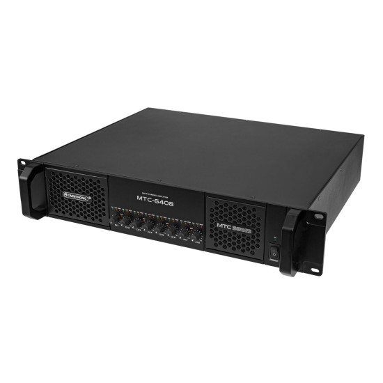 Amplificatore OMNITRONIC MTC-6408 8 Canali 800W RMS per Installazioni, DJ e Club | Classe D Rack 2U
