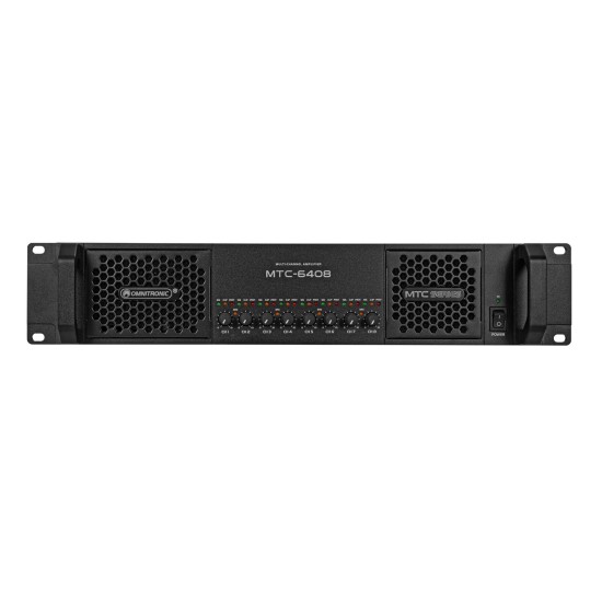 Amplificatore OMNITRONIC MTC-6408 8 Canali 800W RMS per Installazioni, DJ e Club | Classe D Rack 2U