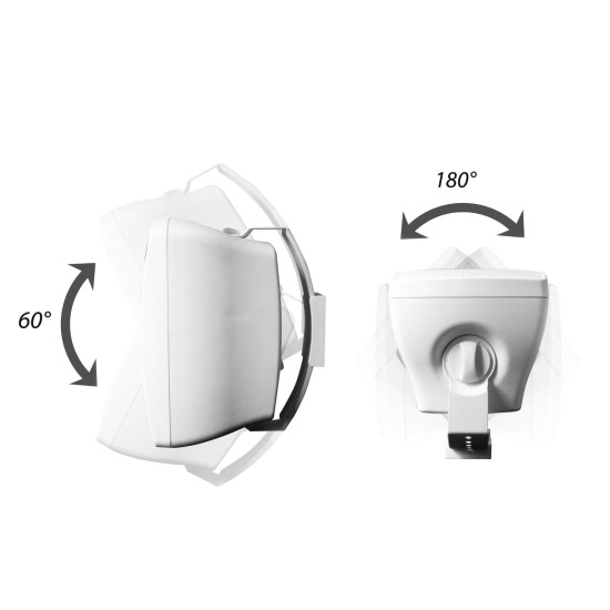 Coppia di Altoparlanti da Parete OMNITRONIC OD-5 IP65 8 Ohm Neri – Woofer 5,25