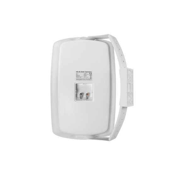 OMNITRONIC OD-8 Altoparlanti da Parete 8 Ohm Bianco IP65 con Staffa Montaggio