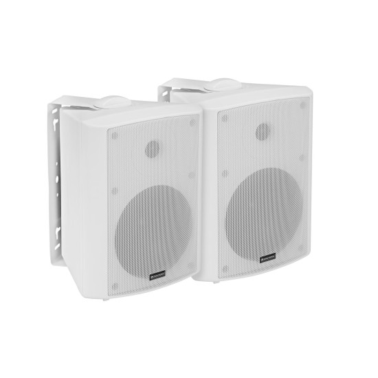 OMNITRONIC ALP-6A Set Altoparlanti Attivi Bianco con Amplificatore Biamp e Woofer 6,5