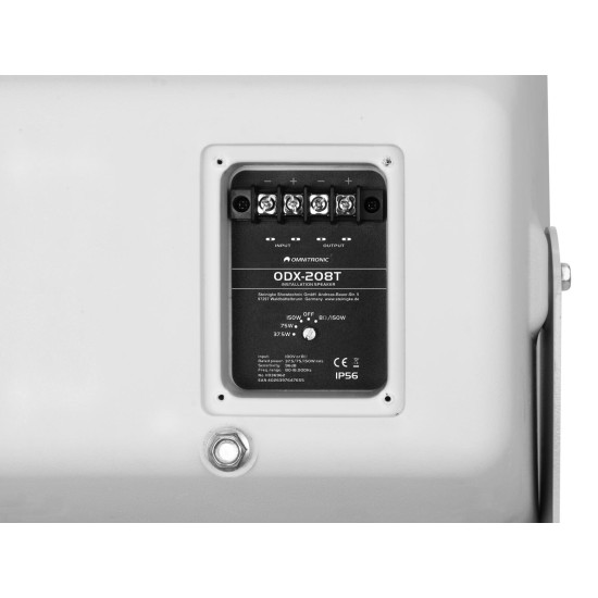OMNITRONIC ODX-208T Altoparlante da Installazione 100V Bianco | Impermeabile, 150W RMS, IP56