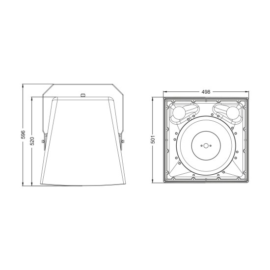 OMNITRONIC ODX-215T Altoparlante da Parete 100V Bianco, 400W RMS, IP56