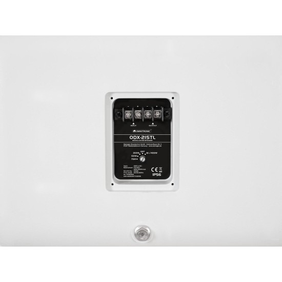 OMNITRONIC ODX-215TL Altoparlante da Parete 100V Bianco, IP56, 400W RMS