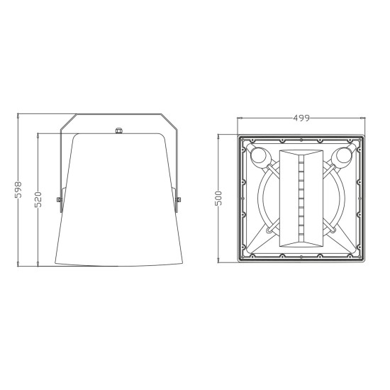 OMNITRONIC ODX-215TL Altoparlante da Parete 100V Bianco, IP56, 400W RMS