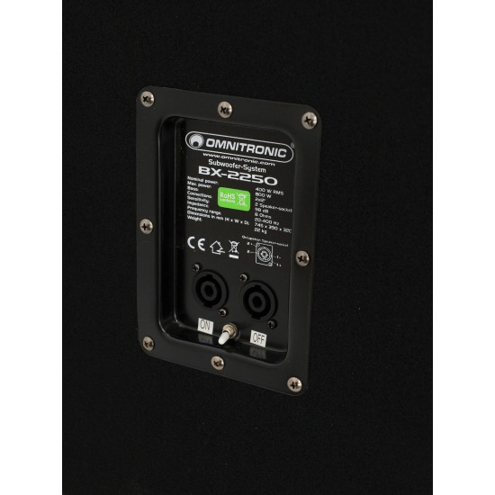 OMNITRONIC BX-2250 Subwoofer 1200W - Potenza e Qualità Acustica
