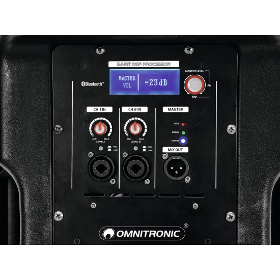 OMNITRONIC XKB-215A Cassa Attiva 2 Vie con DSP e Bluetooth per Palco e Eventi