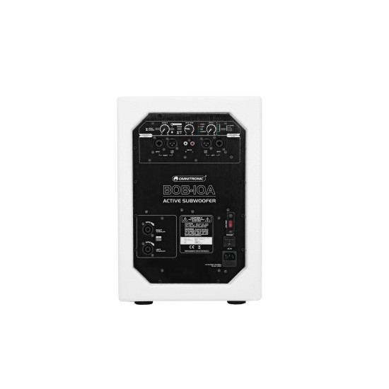 Omnitronic BOB-10A Subwoofer Attivo Bianco con DSP e Bluetooth - 900W per DJ e Eventi