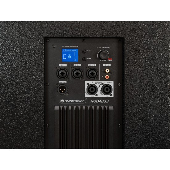 OMNITRONIC ROD-1283: Sistema a Colonna Attivo per Eventi con Bluetooth e DSP, 800W