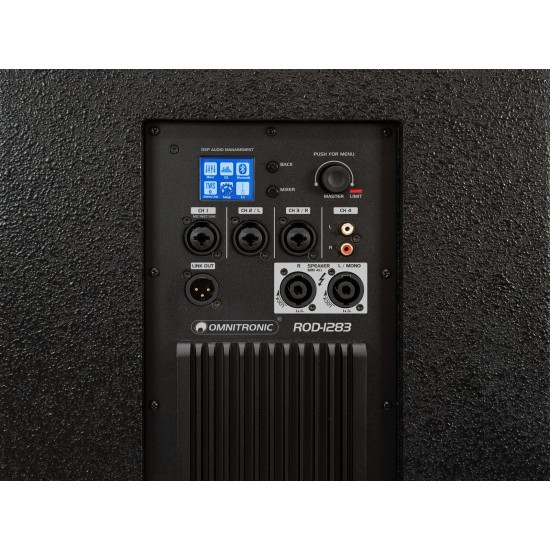 OMNITRONIC ROD-1283: Sistema a Colonna Attivo per Eventi con Bluetooth e DSP, 800W