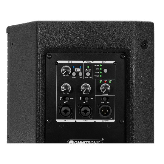 OMNITRONIC PAS-215A MK4: Cassa Attiva Professionale con DSP, Bluetooth e Proiettore LED