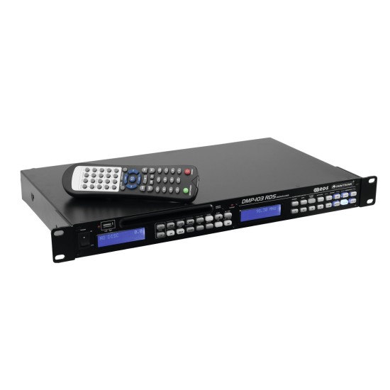 Lettore Multimediale OMNITRONIC DMP-103RDS CD/MP3/USB con Radio RDS, Rack 1U e Telecomando IR