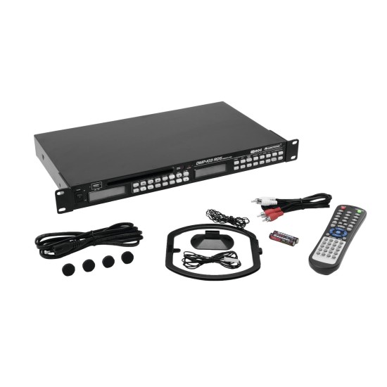 Lettore Multimediale OMNITRONIC DMP-103RDS CD/MP3/USB con Radio RDS, Rack 1U e Telecomando IR
