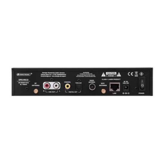 OMNITRONIC DRS-95CD: Radio Internet, DAB+, Bluetooth e Lettore CD