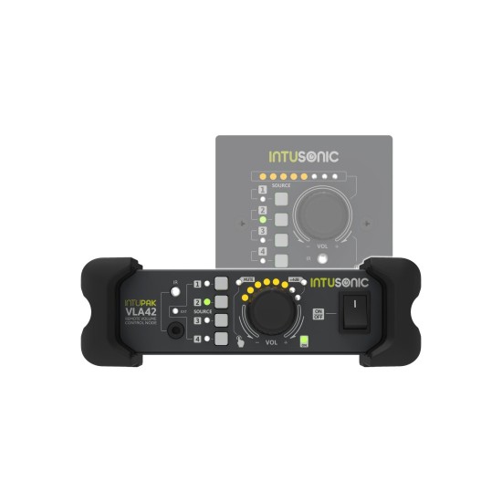 INTUSONIC VLA42: Regolatore del Volume 4-In-1 con Controllo Remoto IR per Rack