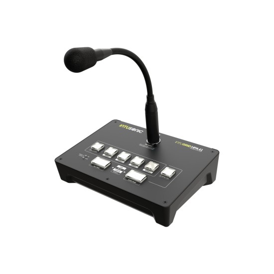 INTUSONIC HPA41 - Stazione di Paging a 4 Zone con Microfono a Collo di Cigno