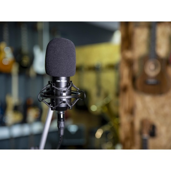 OMNITRONIC MIC CM-78MK2: Microfono a Condensatore Professionale con Grande Membrana per Studio