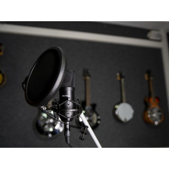 OMNITRONIC MIC CM-78MK2: Microfono a Condensatore Professionale con Grande Membrana per Studio