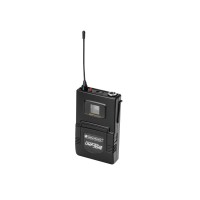 OMNITRONIC UHF-502 Bodypack con Microfono Lavalier 823-832MHz Arancione - Trasmettitore Tascabile Professionale