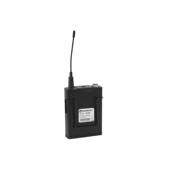 RELACART UT-222 Bodypack UHF 522-554 MHz con Microfono HM-600S e Display OLED