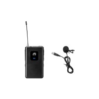 OMNITRONIC UHF-E Bodypack 527.5MHz con Microfono Lavalier - Trasmettitore Tascabile Wireless