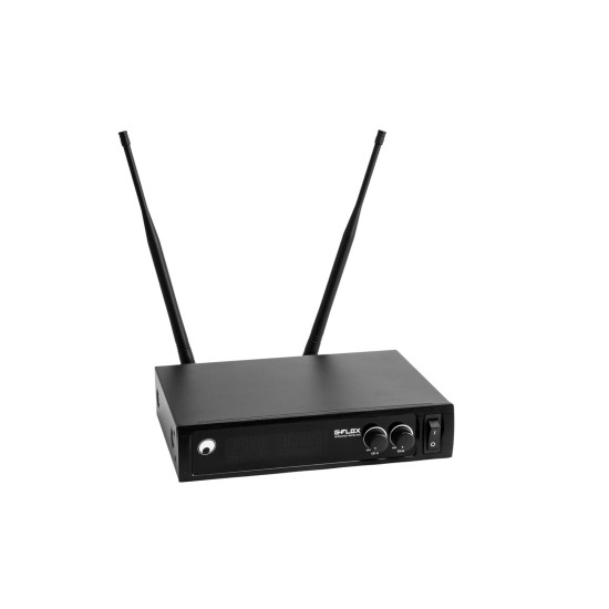 OMNITRONIC E-FLEX 2 Sistema Microfonico Wireless UHF 2 Canali, Frequenze Regolabili e Rack Kit