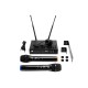 OMNITRONIC E-FLEX 2 Sistema Microfonico Wireless UHF 2 Canali, Frequenze Regolabili e Rack Kit