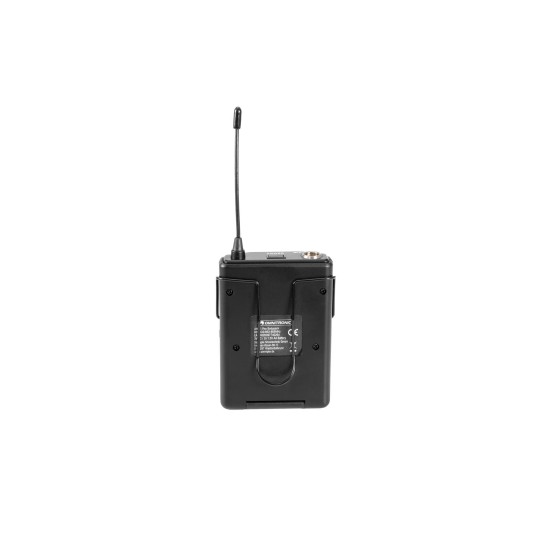 OMNITRONIC UHF E-FLEX Bodypack 823-832/863-865 MHz – Trasmettitore Tascabile Multicanale per Eventi