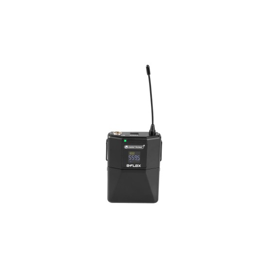 OMNITRONIC UHF E-FLEX Bodypack 559-575 MHz - Trasmettitore Tascabile Professionale