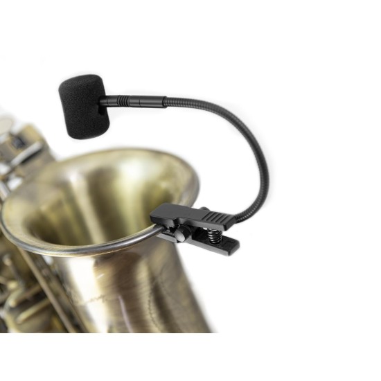 Omnitronic FAS Microfono Ipercardioide per Strumenti a Fiato con Trasmettitore Tascabile