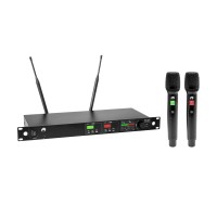 OMNITRONIC UHF-602 Sistema Microfonico Wireless a 2 Canali con Tecnologia True Diversity