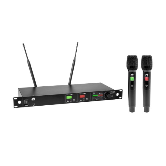 OMNITRONIC UHF-602 Sistema Microfonico Wireless a 2 Canali con Tecnologia True Diversity