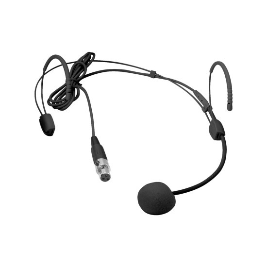 OMNITRONIC UHF-600 Microfono Headset Nero con Collo di Cigno per Transmitter