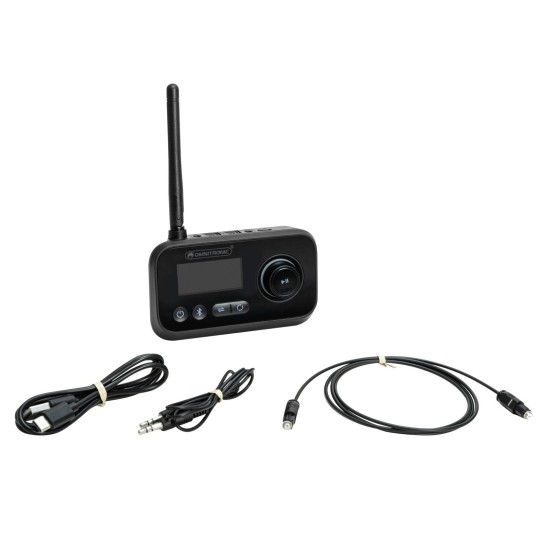 OMNITRONIC BDT-5.2PRO Trasmettitore Ricevitore Bluetooth aptX HD 3in1 con Dual Link, Bypass e Display LCD
