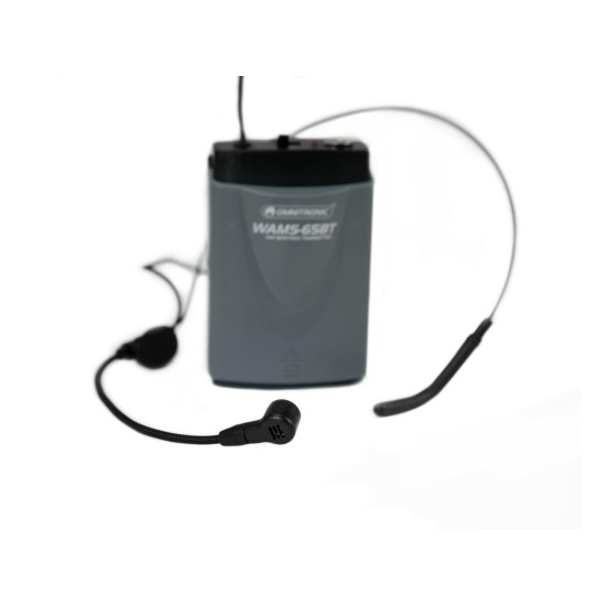 OMNITRONIC WAMS-65BT Microfono Headset e Trasmettitore Tascabile per Eventi Professionali