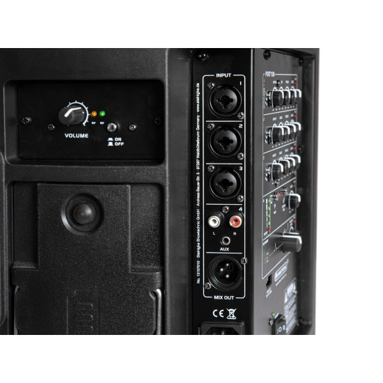 OMNITRONIC PORTY-8A: Sistema PA Mobile con Bluetooth e Radiomicrofono