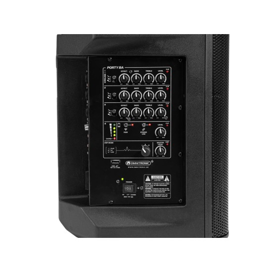 OMNITRONIC PORTY-8A: Sistema PA Mobile con Bluetooth e Radiomicrofono
