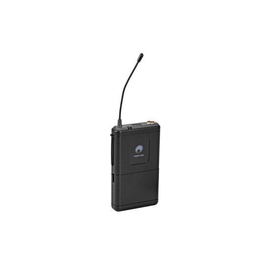 OMNITRONIC PORTY-8A Trasmettitore Tascabile con Microfono Lavalier UHF 863,1 MHz per Eventi