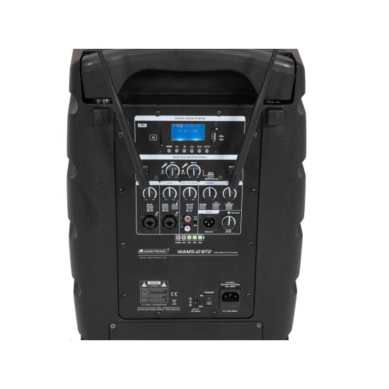 OMNITRONIC WAMS-12BT2: Sistema PA Portatile 12'' con Bluetooth e Radiomicrofoni