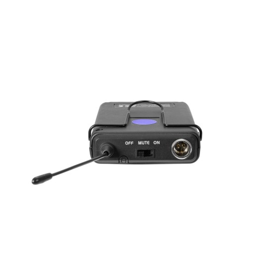 OMNITRONIC WAMS-12 Trasmettitore Tascabile con Microfono Cardioide 865MHz per Set Audio Wireless