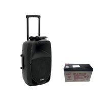 OMNITRONIC Sistema PA Portatile MES-12BT2 con Ricevitori UHF, Bluetooth e Batteria