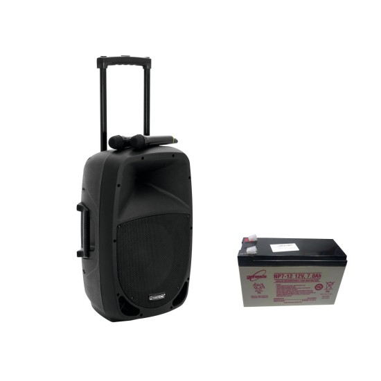 OMNITRONIC Sistema PA Portatile MES-12BT2 con Ricevitori UHF, Bluetooth e Batteria