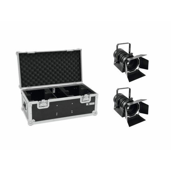 Kit Set 2x Spot LED THA-40PC nero con custodia flightcase